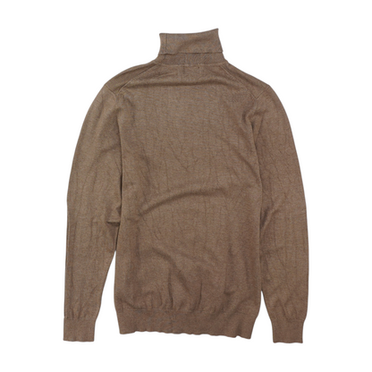 Brown Solid Pullover Sweater