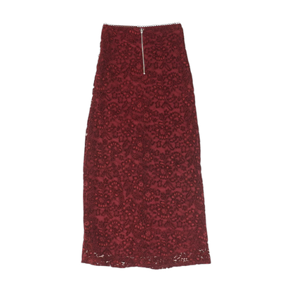 Maroon Floral Maxi Skirt