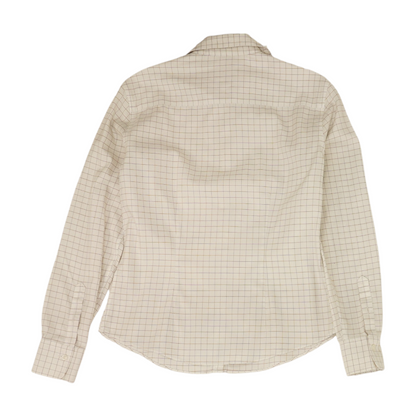 Beige Check Button Down