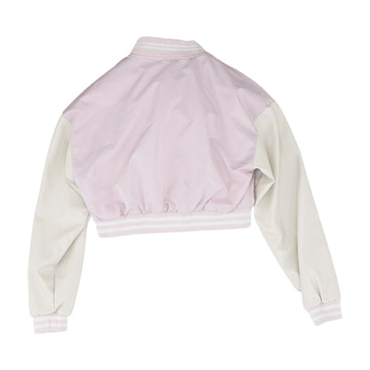 Pink Color Block Varsity Jacket