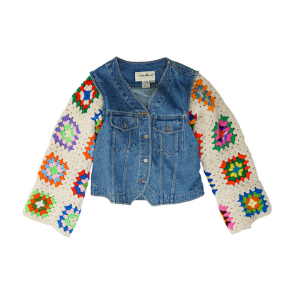 Multi Color Block Denim Jacket
