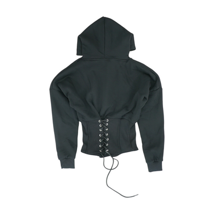 Black Solid Hoodie Pullover