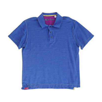 Blue Solid Short Sleeve Polo