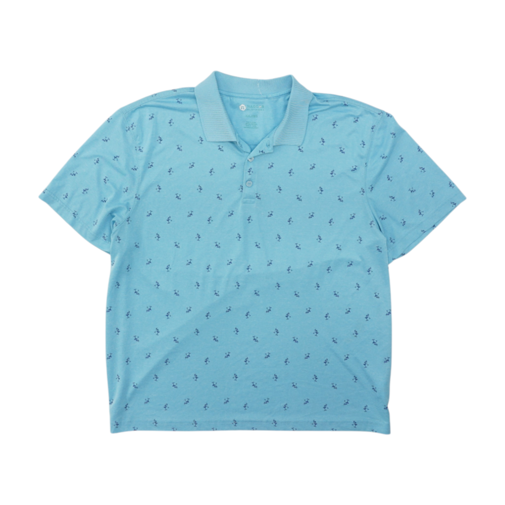 Blue Graphic Short Sleeve Polo