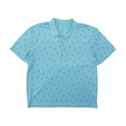 Blue Graphic Short Sleeve Polo