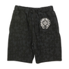 Black Cemetery Cross All-Over Print Tonal Monogram Sweat Shorts