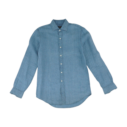 Blue Abstract Long Sleeve Button Down