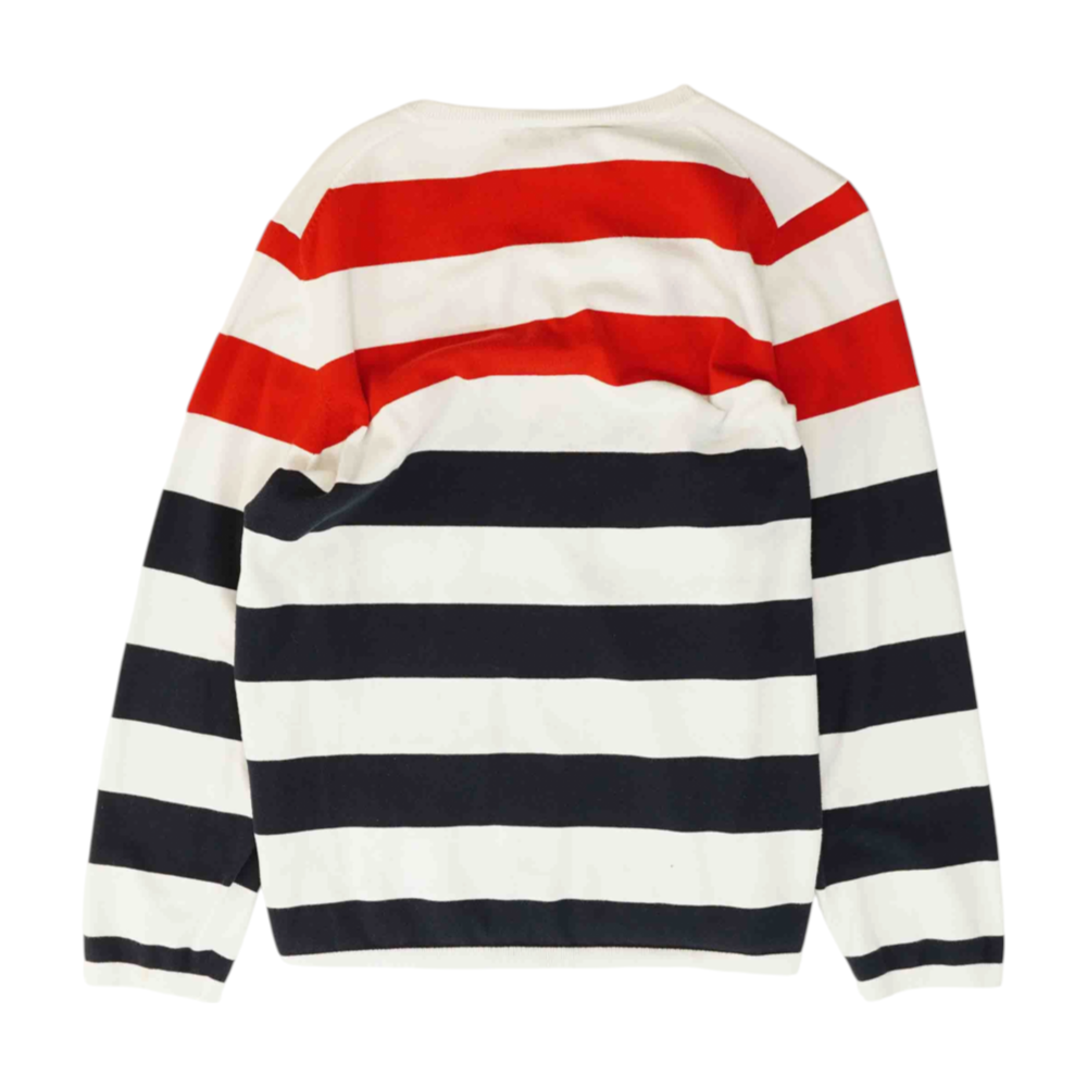 White Striped Pullover Sweater