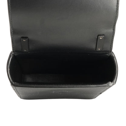 Black Full-Grain Leather Phone Pouch