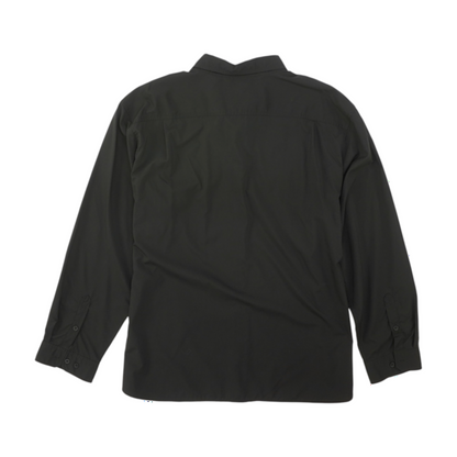 Black Solid Long Sleeve Button Down