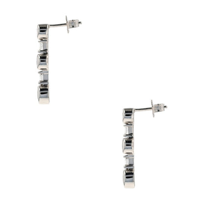 1 ctw 10K White Gold Diamond Drop Earrings