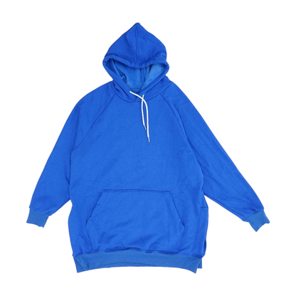 Blue Solid Hoodie Pullover