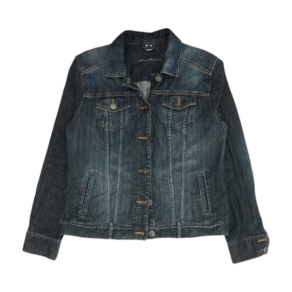 Blue Solid Denim Jacket