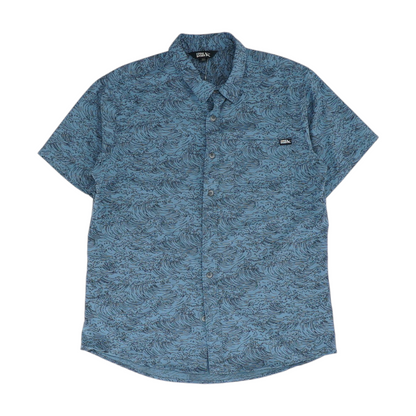 Blue Print Short Sleeve Button Down