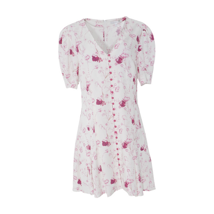 White Floral Midi Dress