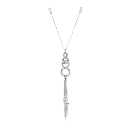 9/10 ctw 18K White Gold Diamond Pendant Necklace