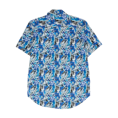 Blue Print Short Sleeve Button Down