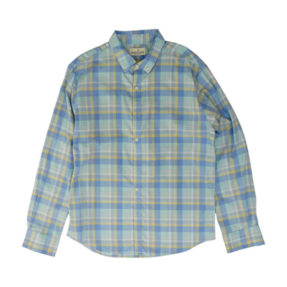 Blue Plaid Long Sleeve Button Down