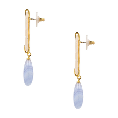 Costume Mother Of Pearl Drop Earrings