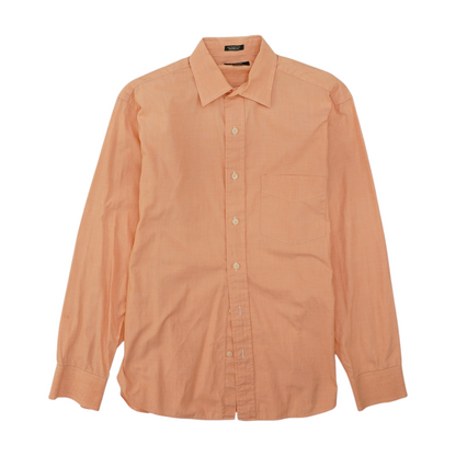 Peach Solid Long Sleeve Button Down