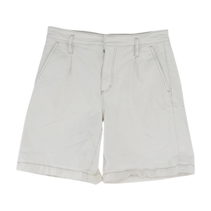 Ivory Solid Denim Shorts