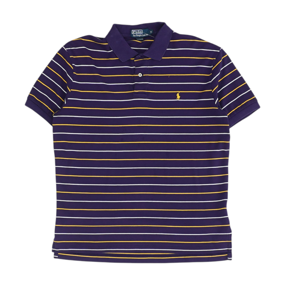 Purple Striped Short Sleeve Polo