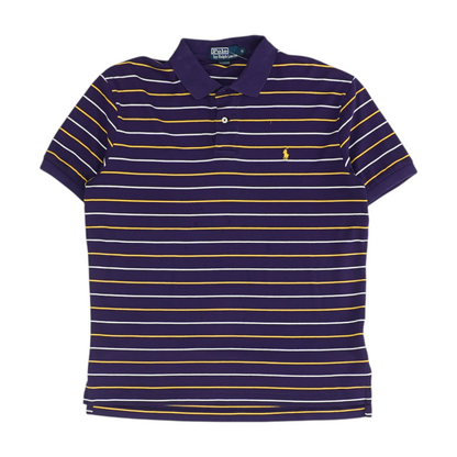 Purple Striped Short Sleeve Polo