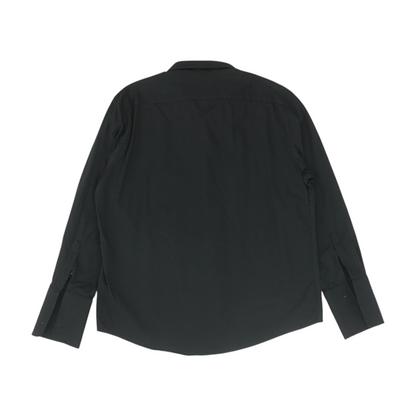 Black Solid Long Sleeve Button Down