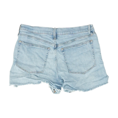 Blue Solid Denim Shorts