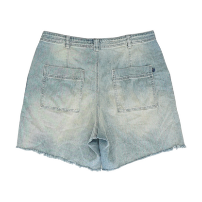 Blue Solid Denim Shorts