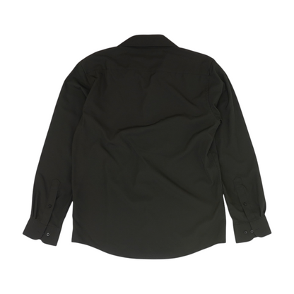 Black Solid Long Sleeve Button Down