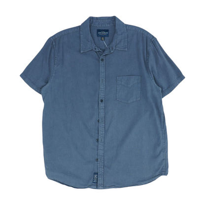 Charcoal Solid Short Sleeve Button Down