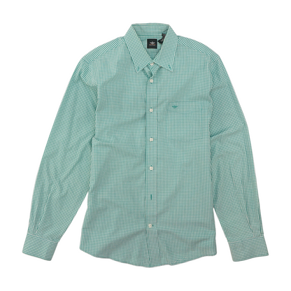 Green Check Long Sleeve Button Down
