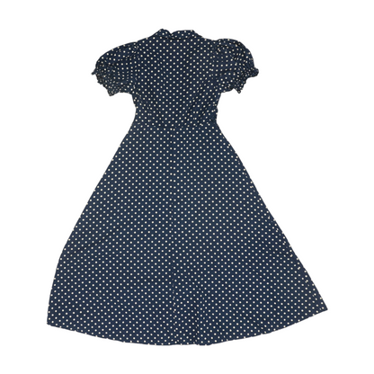 Navy Polka Dot Midi Dress