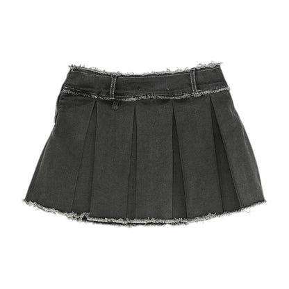 Black Solid Skort
