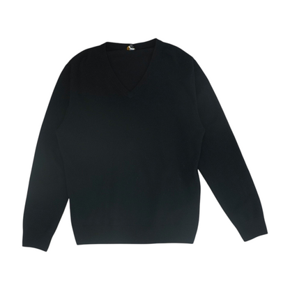 Black Solid Pullover Sweater