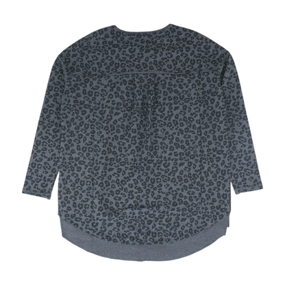 Gray Animal Print Sweatshirt Pullover