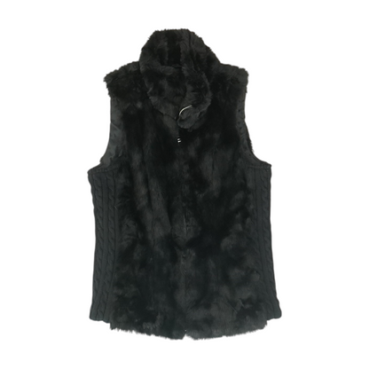 Black Solid Casual Vest