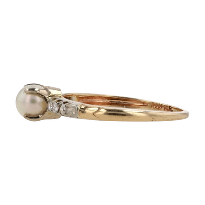 14K Yellow Gold Cultured Pearl Fashion Ring