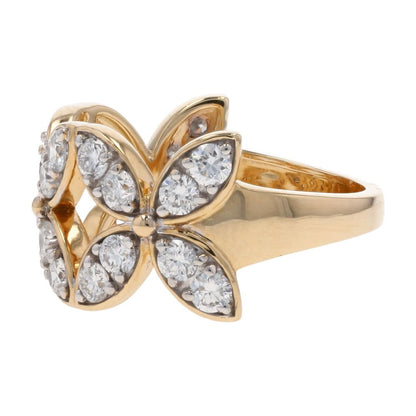 1 1/2 Ct 14K Gold Lab Grown Diamond Clover Cocktail Ring