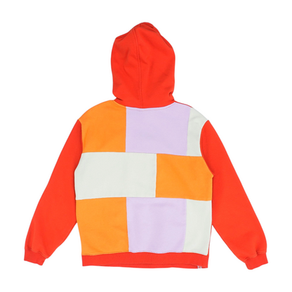 Red Color Block Hoodie Pullover