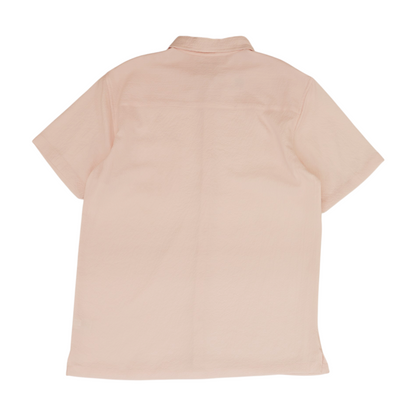 Pink Solid Short Sleeve Button Down