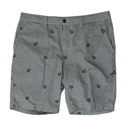 White Striped Chino Shorts