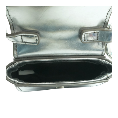 Silver Leather Bag Charm