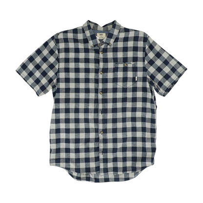 Navy Check Short Sleeve Button Down
