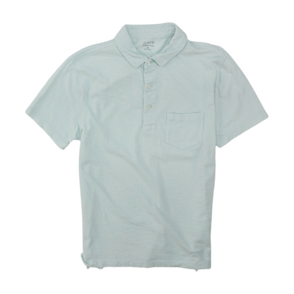Blue Solid Short Sleeve Polo