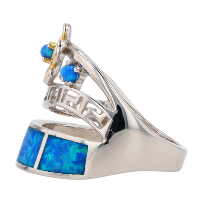 Sterling Silver Synthetic Opal Fashion Ring
