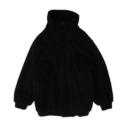 Black Plus Size Solid Coat