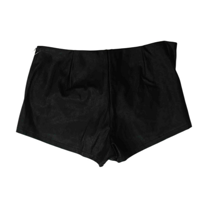 Black Solid Casual Shorts