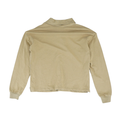 Beige Solid 1/4 Zip Pullover